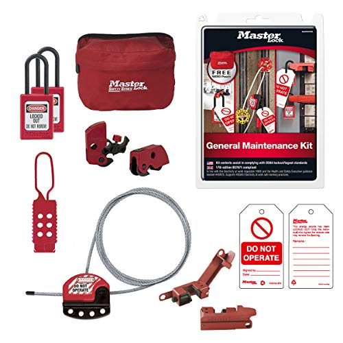 Master Lock Maintkit-En Isolamento Manutenzione Generale Compreso Lucchetti Di Sicurezza, Blocchi Interruttore Elettrico, Chiavistello Di Isolamento,
