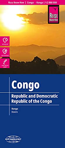Reise Know-How Landkarte Kongo (1:2.000.000): Republik Und Demokratische Republik Kongo: Reiß- Und Wasserfest. Höhenlinien Mit Höhenangaben, Farbige .