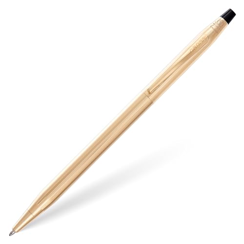 Cross Classic Century - Penna A Sfera Ricaricabile In Metallo, Con Punta A Sfera Media Placcata Oro 23 Carati, Con Confezione Regalo Premium E Cartucc