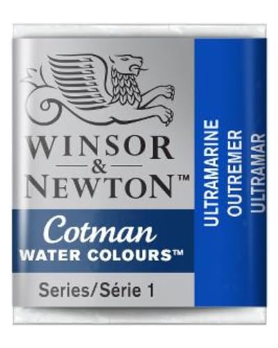 Winsor & Newton 301696 Cotman Colori Acquerello, Viridian, Blu (Ultramarin), 1 Unità (Confezione Da 1), 5