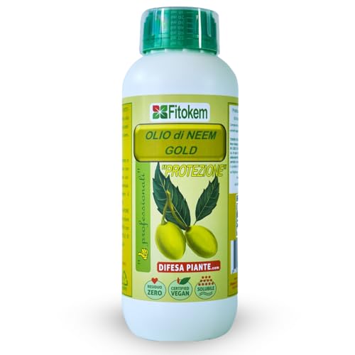 Fitokem | Olio Di Neem Gold Biologico 1Lt | Potenziato Con Zeolite Chabasite Oidio Peronospora Insetti