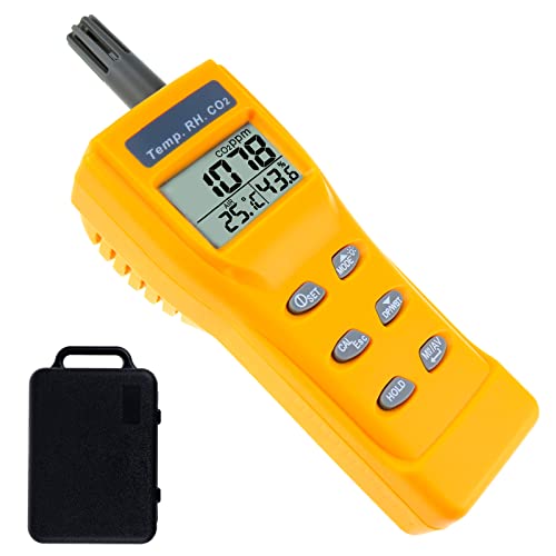 Monitor Di Co2 Digitale Portatile Per Interni - Sensore Ndir Iaq, Temperatura A Bulbo Umido, Diagnosi Del Punto Di Rugiada.