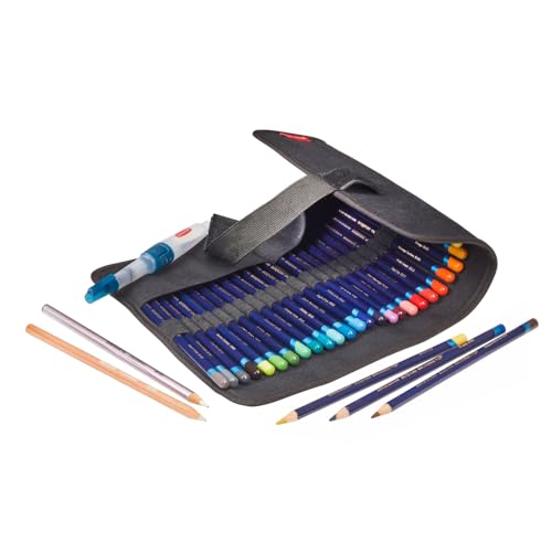 Derwent Astuccio Arrotolabile , Può Contenere Fino A 24 Matite Colorate, Adatto Per Realizzare Schizzi E Disegni Anche In Viaggio, Nero, 2306206