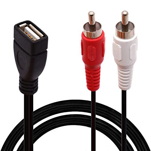 Tomost - Cavo Da Usb A Rca, Usb A 2.0 Femmina E 2 Rca Maschio, Cavo Splitter A Y, Cavo Adattatore Av Audio Video Composito (1,5 Metri)