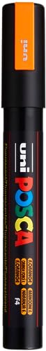 Uni-Ball 182576 - Pennarello Posca Con Punta Tonda Media, Arancione Neon