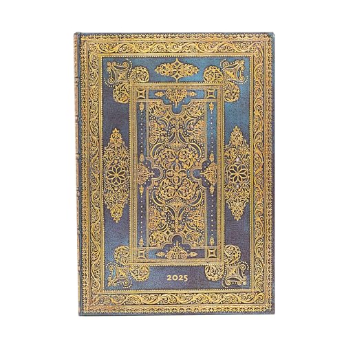 Paperblanks Agende 12 Mesi 2025 | Blu Lussuoso | Grande | Verticale | Chiusura Con Fascia Elastica: Tydzień Na Dwóch Stronach, Zamykany Na Gumkę, Papi