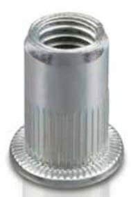 200 Inserti Filettati Testa Cilindrica Ftt/C Acciaio Zinc.M4