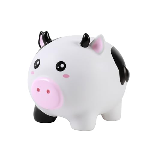I-Total® - Salvadanaio Divertente Decorativo/Portamonete In Plastica Resistente (Mucca)