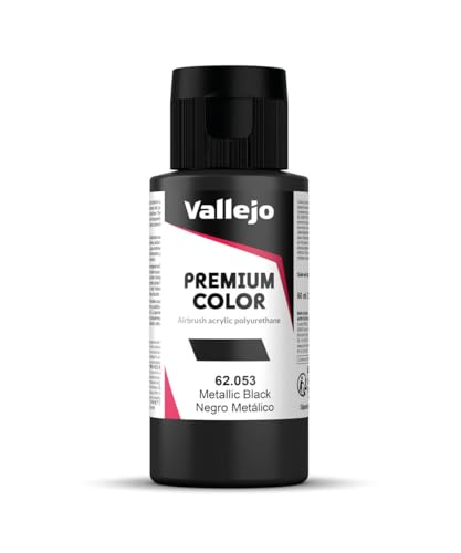Vallejo 62053 - Colore Acrilico Per Aerografia, Nero (Metallic Black), 60 Ml, 1 Pezzo