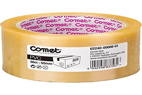 Tesa Comet Nastro Adesivo Comet Per Imballi Trasparente Misure 66M X 50Mm, Multicolore, 4042448837561