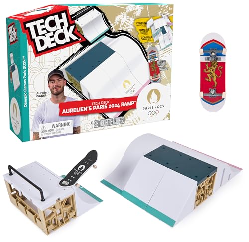 Tech Deck - Finger Skate - Park X-Connect Aurélien Giraud - Prodotto Ufficiale Con Licenza Giochi Olimpici Parigi 2024 - Skatepark Modulabile - Mini S