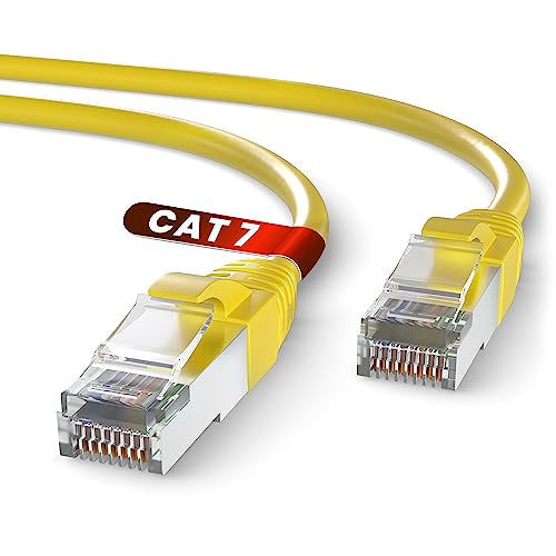 Mr. Tronic Cavo Ethernet Cat 7 Da 15M, Cca Alta Velocità Cavo Ethernet, Cavo Di Rete Lan Patch Rotondo Per Interni Con Connettori Rj45 | 28Awg, Scherm