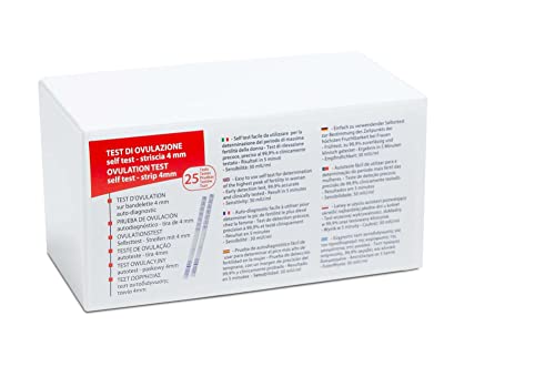 Gima, Alltest - Test Di Ovulazione, Self Test Per Determinare Il Picco Di Fertilità Nella Donna, Striscia Da 4 Mm, Confezione Da 25 Pezzi, 29125