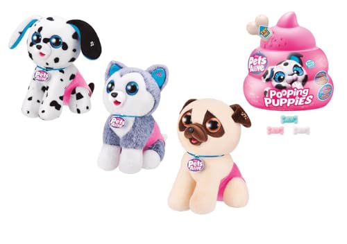 Cagnolino Di Peluche Pooping Puppies Pet Alive Suono Uovo Sorpresa 27 X 19 X 28 Cm
