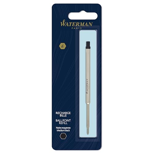 Waterman Ricarica Per Penna A Sfera | Punta Media Con Inchiostro Nero | 1 Pezzo