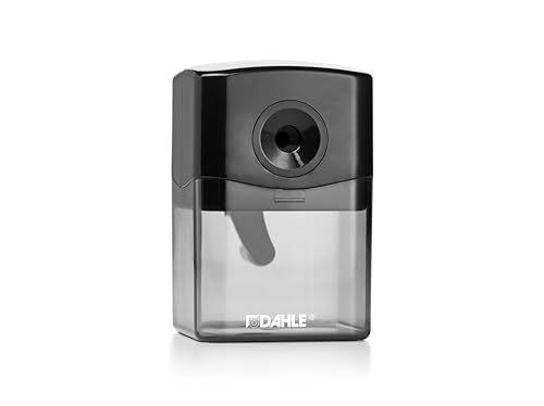 Dahle 144 Affilatrice Con Manovella (Per Perni Da 6,5 – 8 Mm, Alimentazione Automatica Penna, Fresa In Acciaio Di Alta Qualità), Colore Nero