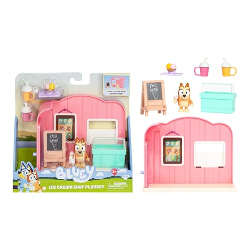 Bluey Mini Set Da Gioco Per Gelateria. Include Statuetta Da Bingo Con Articolazioni Mobili E Accessori