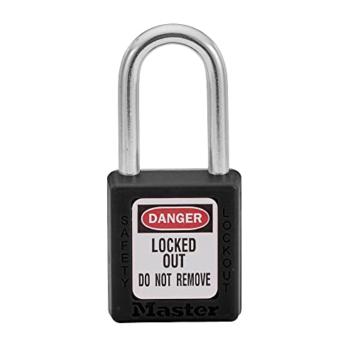 Master Lock Ml410Blk 410Blk Lucchetto Di Sicurezza Lockout Tagout, Nero, 9,2 X 4,8 X 2,7 Cm