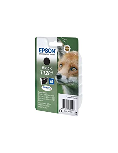 Epson T1281 Serie Volpe, Cartuccia Originale Getto D'Inchiostro Durabrite Ultra, Imballaggio Standard, Nero