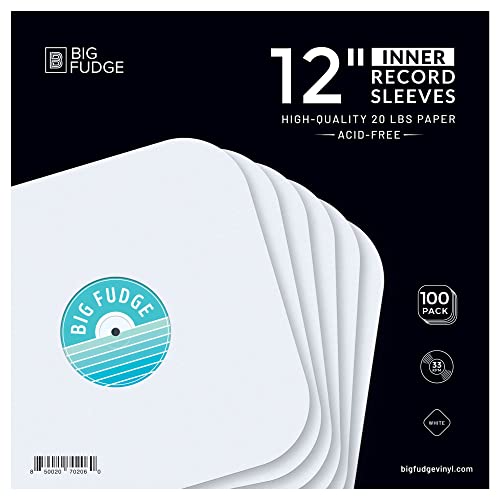 Big Fudge Buste Interne Per Dischi In Vinile, 30 Cm X 100 Pezzi, Protezione In Vinile In Carta Spessa E Senza Acidi, Tasca Interna Antistatica, Disco