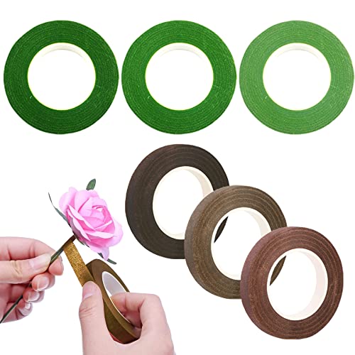 Woohome 6 Rotoli Nastro Fiorista, Floral Tapes Per Confezioni Di Bouquet, Carta Da Regalo E Decorazioni Per La Casa Di Nozze