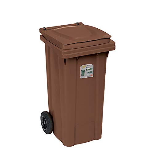 Bidone Carrello 120 Lt S/P Marrone Terra