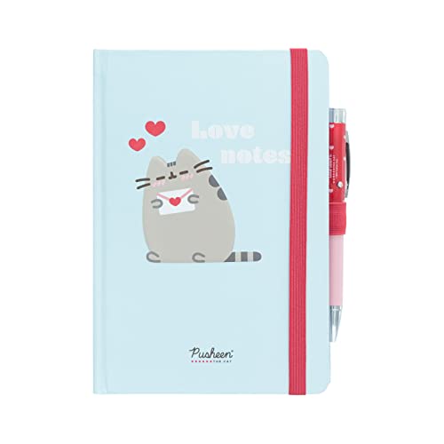 Grupo Erik: Quaderno E Penna Proiettore Pusheen Puurfect Love | Quaderno A5 Con Copertina Rigida, Penna Proiettore E Chiusura Elastica, Quaderno A Rig
