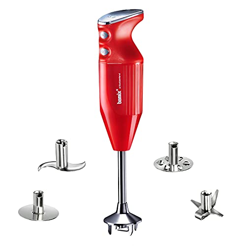 Bamix Frullatore A Immersione M350 Maxx Incl. Lama Multiuso, Per Carni E Verdure, Frusta, Frullino In Acciaio Inox, 350 Watt, 2 Velocità, Made In Swit