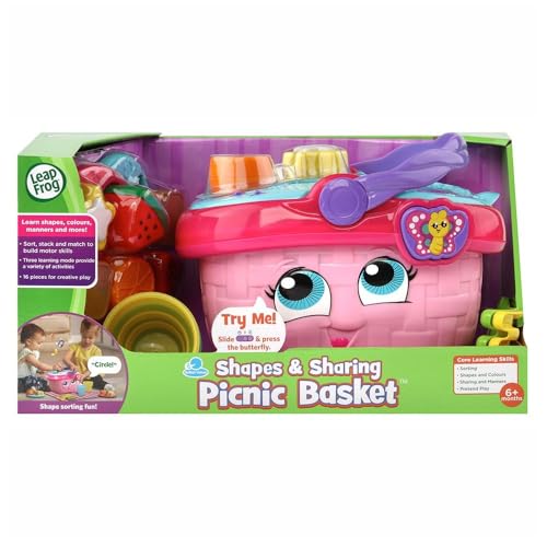 Leapfrog 603603 Shapes & Sharing Picnic Basket Baby Toy Educational And Interactive 16 Pieces For Creative And Learning Play For Boys & Girls 6 Months