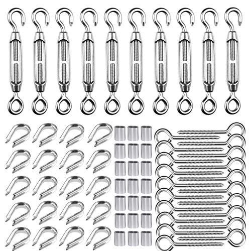 Kit Di Ringhiere Per Cavi Da 1/8 "Per Montante In Legno, Filtro Tenditore In Acciaio Inossidabile 304, Vite A Brugola, Occhiello A Vite E Passante In 