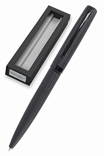 Online - Eleganza | Bolígrafo Tinta Negra Con Mecanismo Giratorio Y Caja De Regalo - Boligrafo De Metal Con Superficie Mate Color Negro