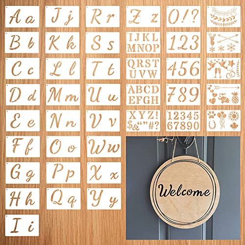 Kleemeiero 40 Fogli Stencil Lettere Stencil Lettere Stencil Alfabeto Corsivo Stencil Numeri Grandi Stencil Muro Grandi Stencil Scritte Muro Per Artist