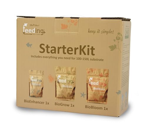 Green House Feeding Starter Kit Bio – Starter Set Per La Coltivazione Organica Con Fertilizzante Npk E Amplificatore Di Crescita – Sufficiente Per 100