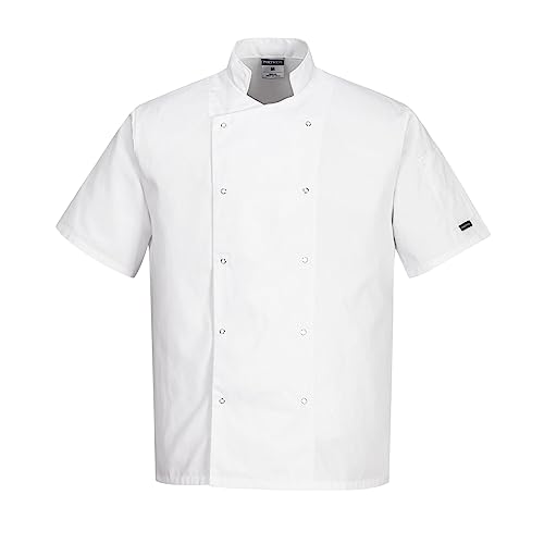 Portwest C733 Giacca Da Chef Moderna E Leggera A Maniche Corte Cumbria Bianca, L