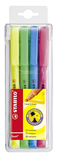 Evidenziatore - Stabilo Flash - Astuccio Da 4 - Colori Assortiti