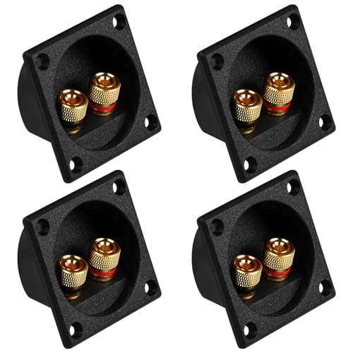 Wisebom 4 Pezzi 2 Vie Altoparlante Box Terminale Binding Post, Speaker Box Terminal Binding Post Subwoofer Terminale Tazza Cassa, Connettori A Molla P