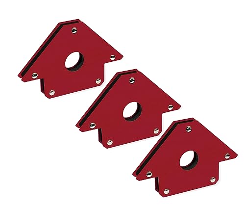 3X 110Mm Squadretta Magnetica Da Saldatore 22.5 Kg/ 50 Libbre Angoli 45° 90° 135° Con Foro – Morsetto Magnetico Per Saldatura, Angolare Magnetico, Sup