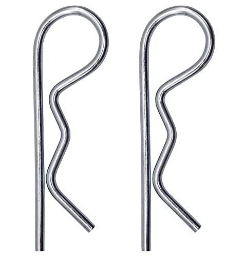 Skir'Co (2 Pezzi) Coppiglie A Molla In Acciaio Zincato 2 Mm, Clip A R, Coppiglia A Molla A Forma Di R