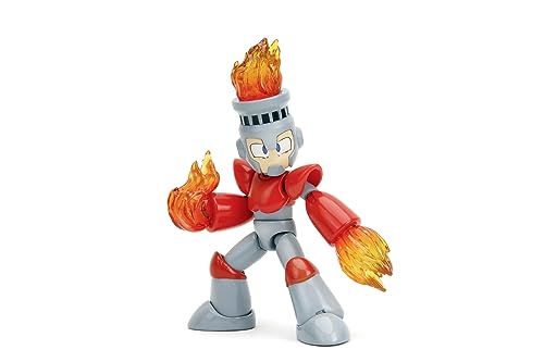 Jada Toys Mega Man Fire Man - Statuetta Da Collezione Da 4,5"