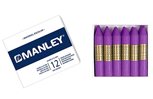 Manley Mnc04577 – Pack Di 12 Pastelli A Cera, Colore: Viola Chiaro