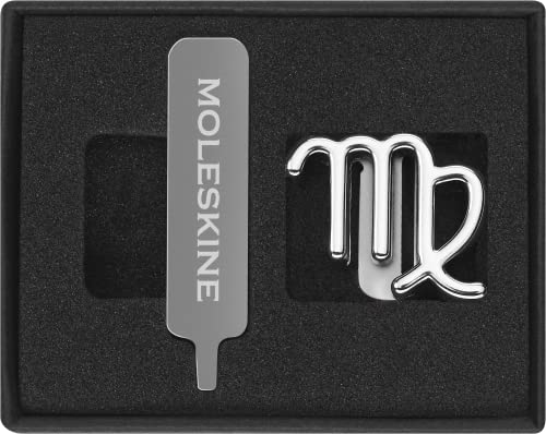 Moleskine Pin Per Taccuino O Agenda Vergine, Spilla Simbolo Zodiacale, Personalizza La Chiusura Con Elastico, Idee Regalo Personalizzato, Colore Argen