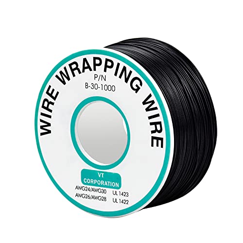 Blueseabuy 0,25 Mm Filo Di Rame Singolo Stagnato, 30 Awg Filo Di Rame Resistente Alle Alte Temperature (Nero)