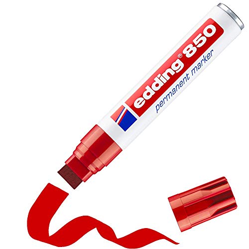 Edding 850 Marcatore Permanente Punta A Scalpello; Blister 1 Pz. Colore Rosso; Tratto 5-15Mm
