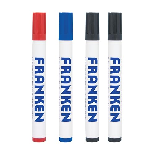 Franken Z1903 - Marcatori A Punta Spessa Ricaricabile, Tratto: 2-6, 4 Pz: 2 Nero, 1 Rosso, 1 Blu