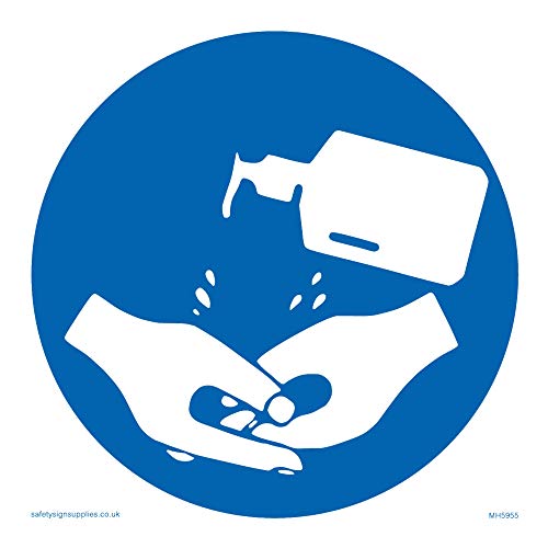 Vichingo Signs - Cartello Disinfettante Per Mani, In Vinile, Adesivo