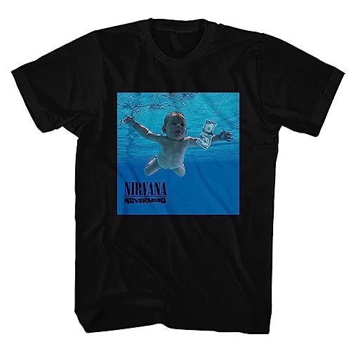 Nirvana T Shirt Nevermind Album Cover Band Logo Nuovo Ufficiale Uomo Nero Size Xl