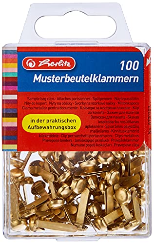 Herlitz Modello Sacchetto Pinza A Testa Piatta,In Box Sospensione, Metallo 100 Stück