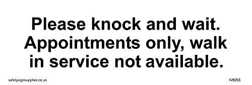 Please Bussare And Wait. Appuntamenti Only, Walk In Service Not Available Sign - 150X50Mm - L15