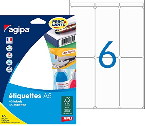 Agipa Universal-Etiketten, 97 X 46 Mm, Weiß