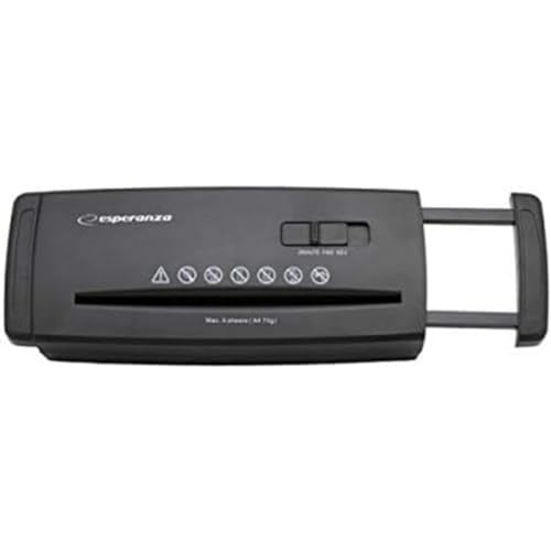 Esperanza En104 Paper Shredder Strip Shredding 22 Cm Black